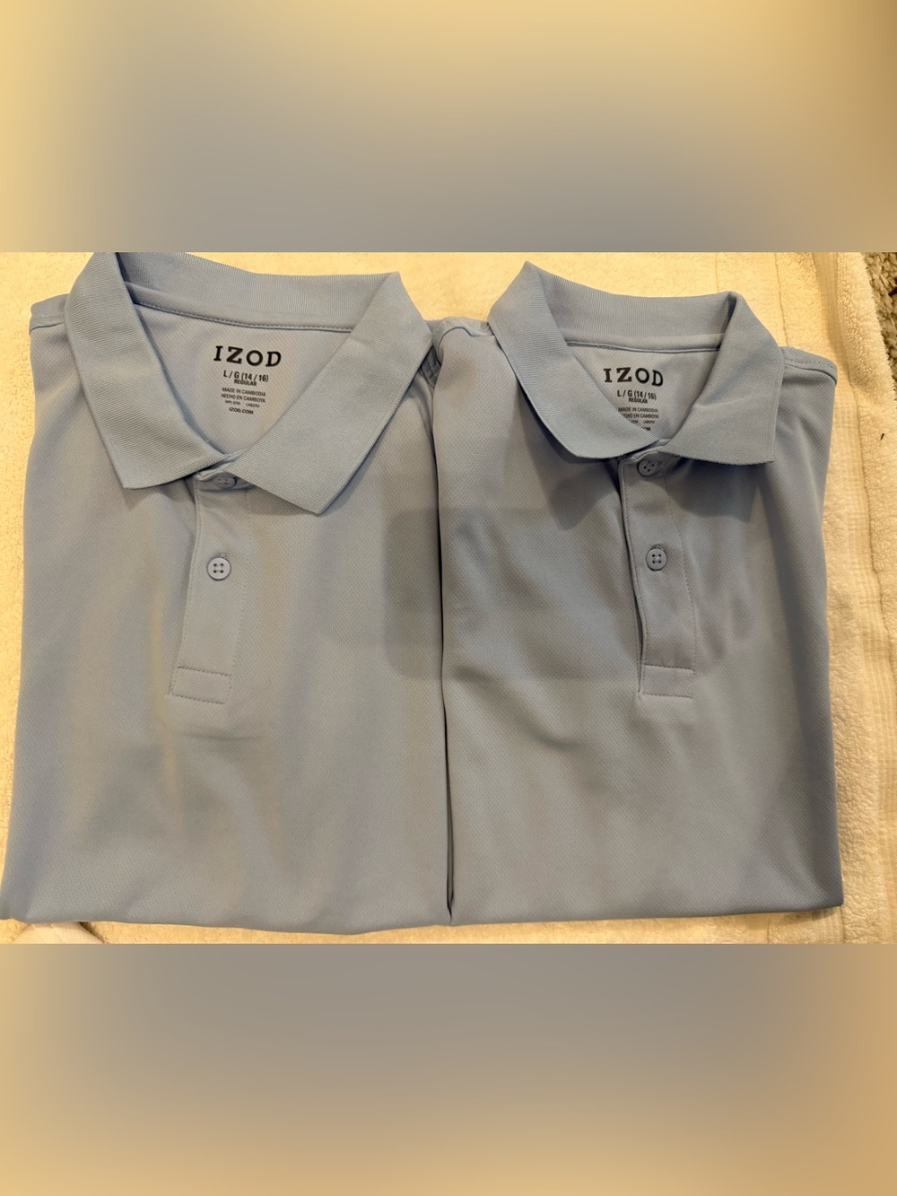 Izod Light Blue Kids Polo Shirts Size L (14/16)